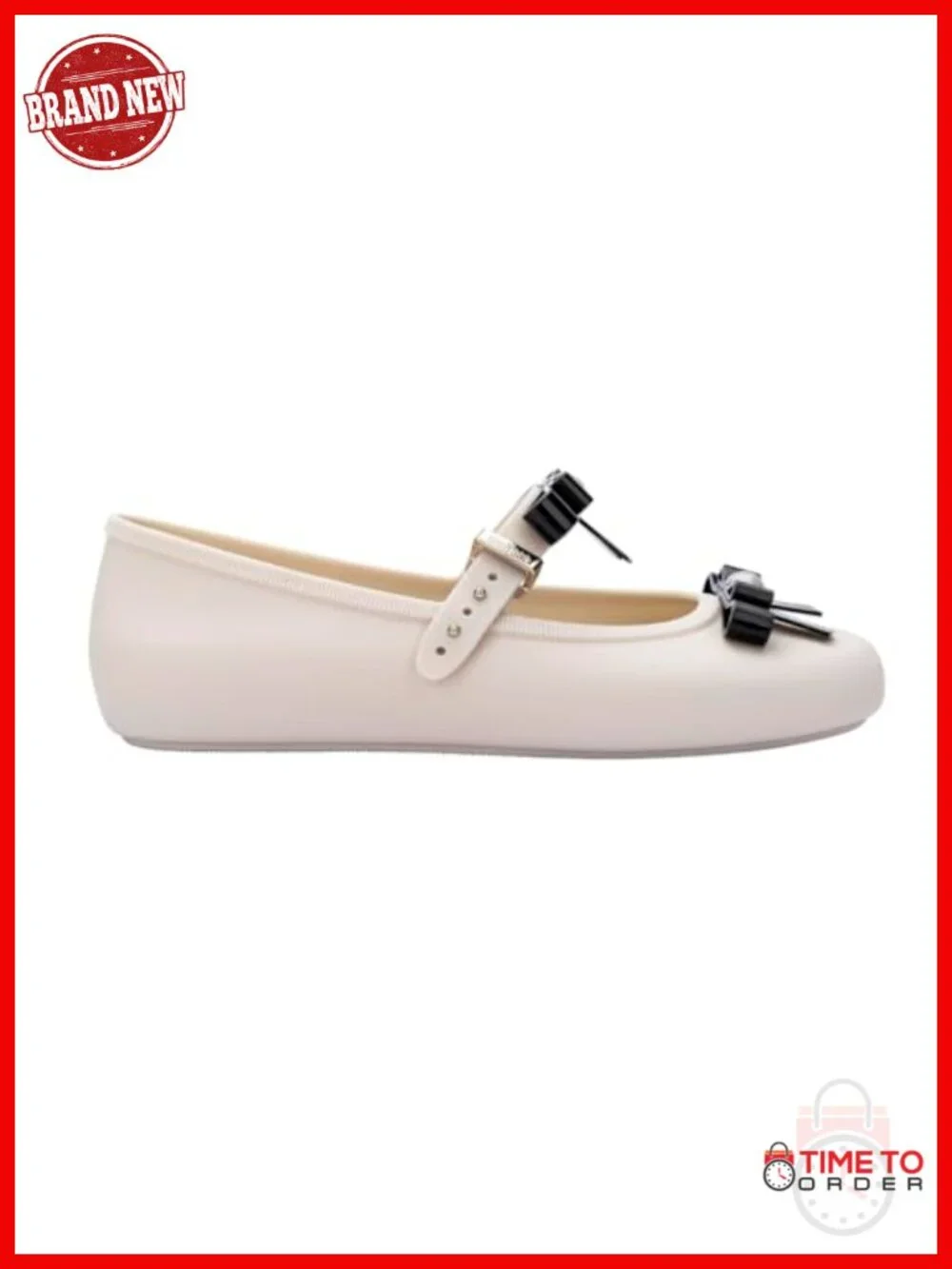 Classic Ballet Flat with Adjustable Strap - Light-as-Air PVC Construction -